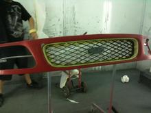 In the paint booth