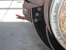 cracked crossdrilled/slotted rotor