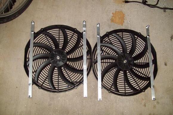 E fans with brackets mounted