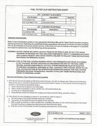 Fuel Filter Clip  Instructions Pg1