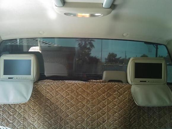 9.2 inch headrests used as hater vision for now but they are FOR SALE asking 200 obo