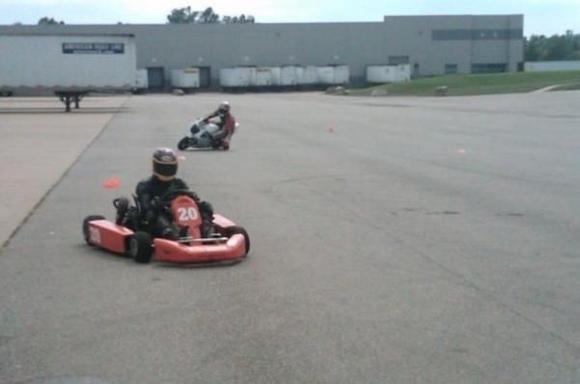 Draggin a knee on the NSR 50.