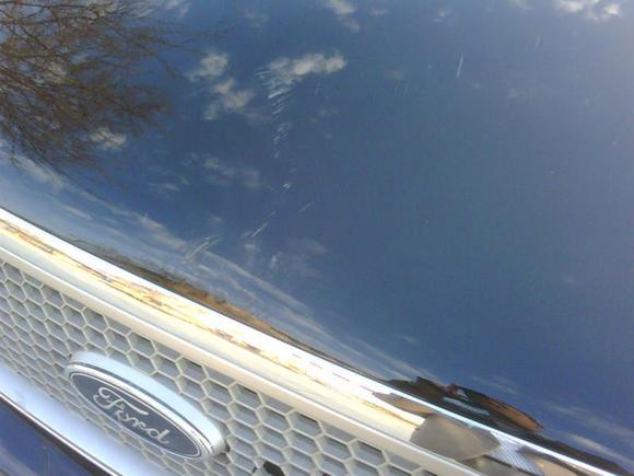 Hit Plyboard on Hwy headon at about 70mph - hood scratched.
