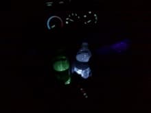Lighted up my cup holders with 4 LED's in series! Looks hot