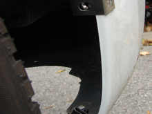 2016 Honda Fit Rear Splash Guards: Install left clips. Lower clip still has screw, which will need to be removed.
