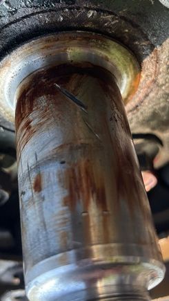Gouged the spindle when I was cutting the inner race off