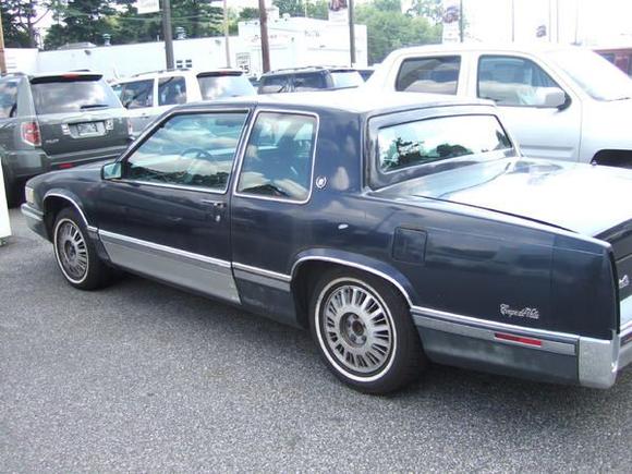 Trade in day...my Caddy before it was killed :-(   Ran perfect it just looked horrible...old peeling paint, bumper rust, etc.