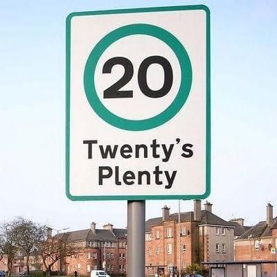 A twenty mile per hour neighborhood speed limit saves lives in the best of times. In a pandemic, it can make the difference between an overburdened hospital system and one that's strained to a breaking point. Source Creative Commons.