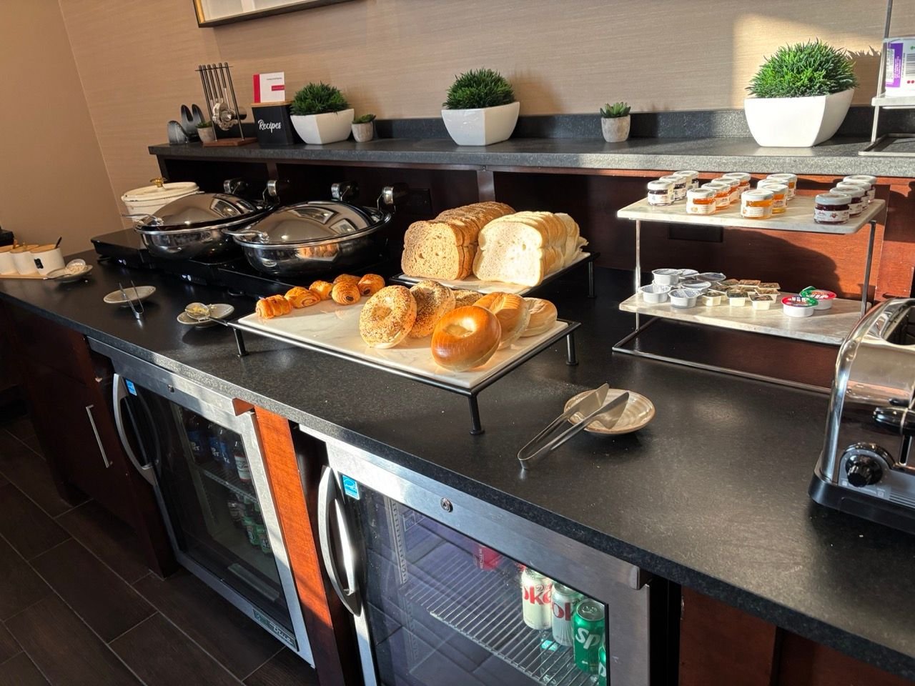 Club breakfast spread