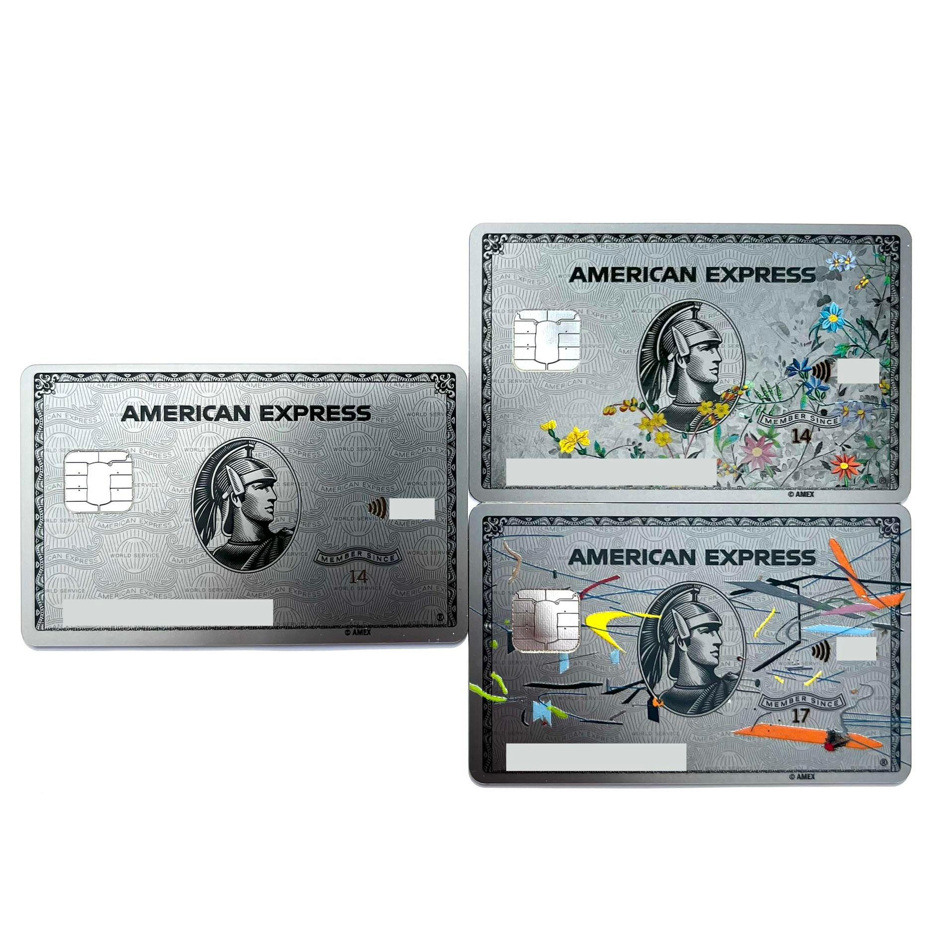 USA personal Platinum card designs by Julie Mehretu or Kehinde Wiley
