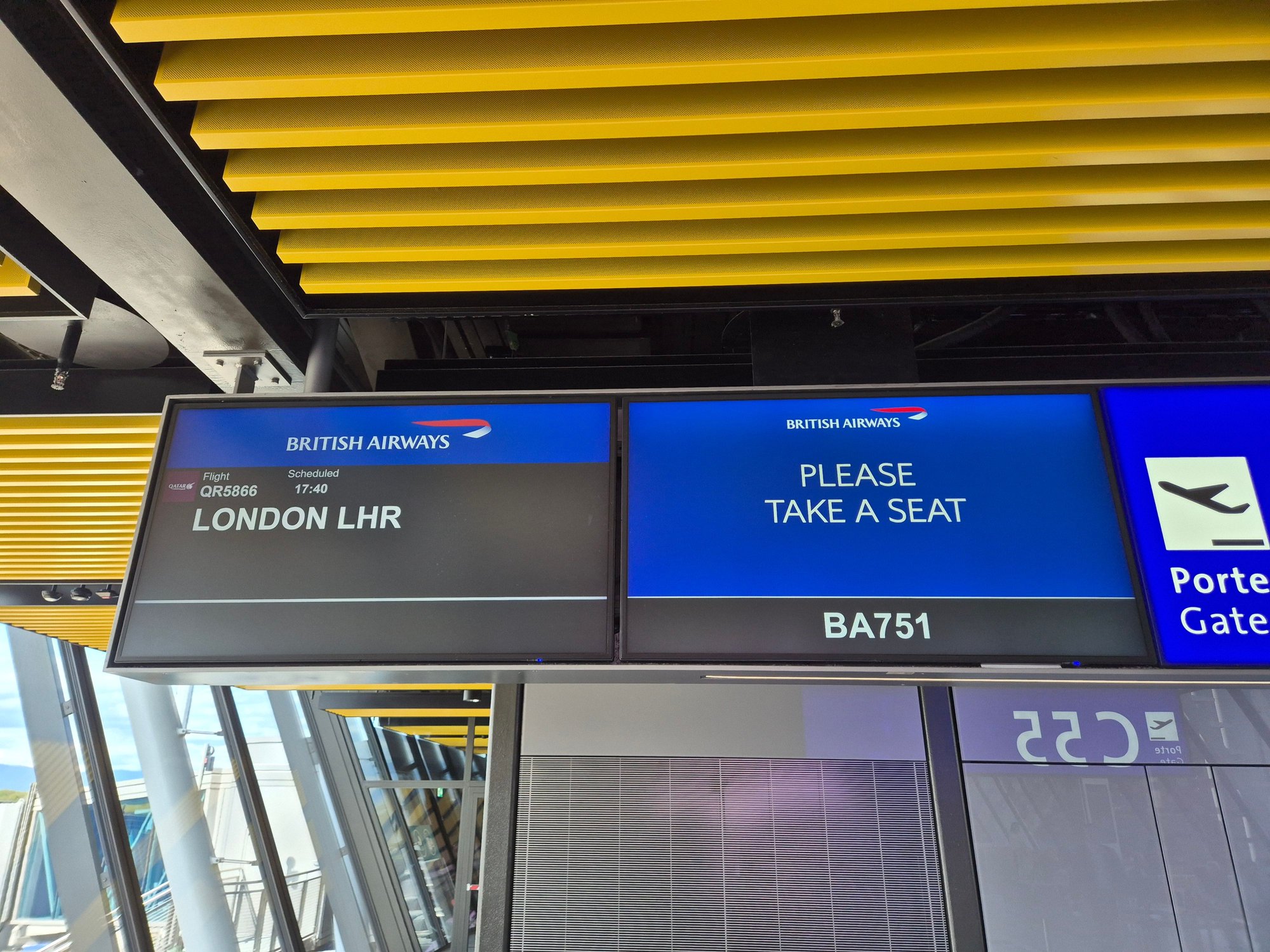 Gate C55 and waiting know for boarding.