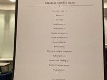 Qantas menu downstairs