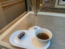 Arabic coffee and dates (plastic wrapped because of COVID). 