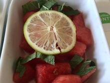 Fresh fruit: watermelon, lime, basil