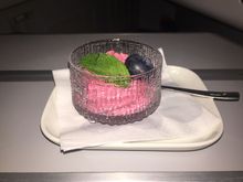 I was not offered dessert so had to ask it. Very sweet black currant mousse 