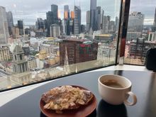 Almond croissant and the view