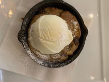 Ice cream with hot cookie