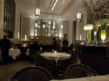 The view from our table in the backside of the restaurant, with so much activity coming in and out of the kitchen and moving so briskly back and forth that it was hard to relax. 