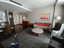 Living area viewed from bedroom (sliding) door