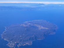 Oshima island taken from JL 256 3rd Dec. Mt Fuji in the distance