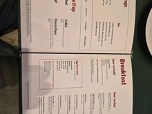 Breakfast menu