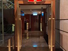 Lower Lobby entrance to the Conrad ( walkway from one of the Pacific place elevators and the Shangri la). They had a larger bow and ribbon all around the front entrance but it was difficult to get a shot due to traffic