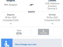 New Bangkok flight times?