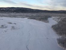 Short final over the Tanana River and the mouth of the Chena River