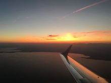 Departing NCE at sunset for LCY. (Granted not much cloud)