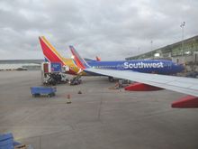 At gate upon arrival at HOU