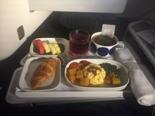 Breakfast was served even menu said curry would be second meal 
