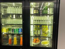 There was an excellent assortment of Pepsi products along with Perrier water all day then for the evening canapés you have German Bier, Wine, and Spirits.