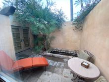 Rear patio, with water feature

