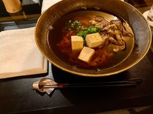 Beef udon noodles