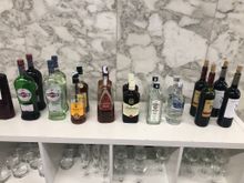 Spirits and red wine selection. The less said about the wine the better...