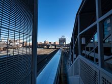 Kansas City Union Station. Southwest Chief embarking passengers for Chicago. 