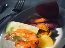 Curried prawns starter. Not as flavoursome as I had expected, but actually it was fine as a prelude to the lobster