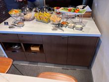 A closer up on the buffet. It had ht dogs, chicken tender, Italian meatballs as the hot itemss.