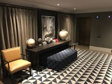 A place to sit while waiting for the elevators