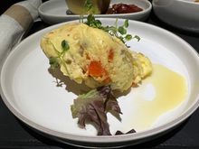 FRITTATA - roasted red peppers, potato, parmigiano
herb salad