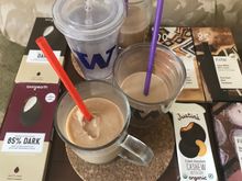 Here they are - with straws as stirrers 