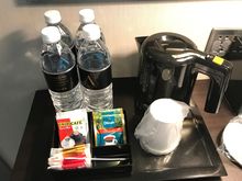 Enough bottled water and kettle
