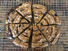 NYT “cinnamon roll” scones (with the addition of raisins because why not?)