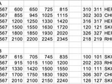 A3 first timetable