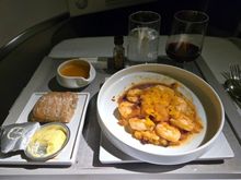 Main dish - shrimps with butternut squash sauce

