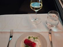 Amuse Bouche - Watermelon, Cucumber Feta. Delicious. 
