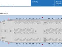 Search with GPU upgrade selected will not show C seatmap if R is not available and only shows lowest Y and Business Upgrade eligible columns. 