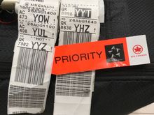 Segment run complete! Had no issues with check-in at the airport, I just got a few laughs out of the AC/CATSA crew. 

Pretty cool bag tag(s)!

Still trying to figure out why it was tagged priority as I do not have any status level right now. It even said priority on the actual tag, so the agent did not just attach it to be nice. 