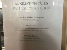 Menu cook to order pasta