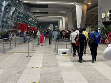 Bit of walk from domestic baggage claim 